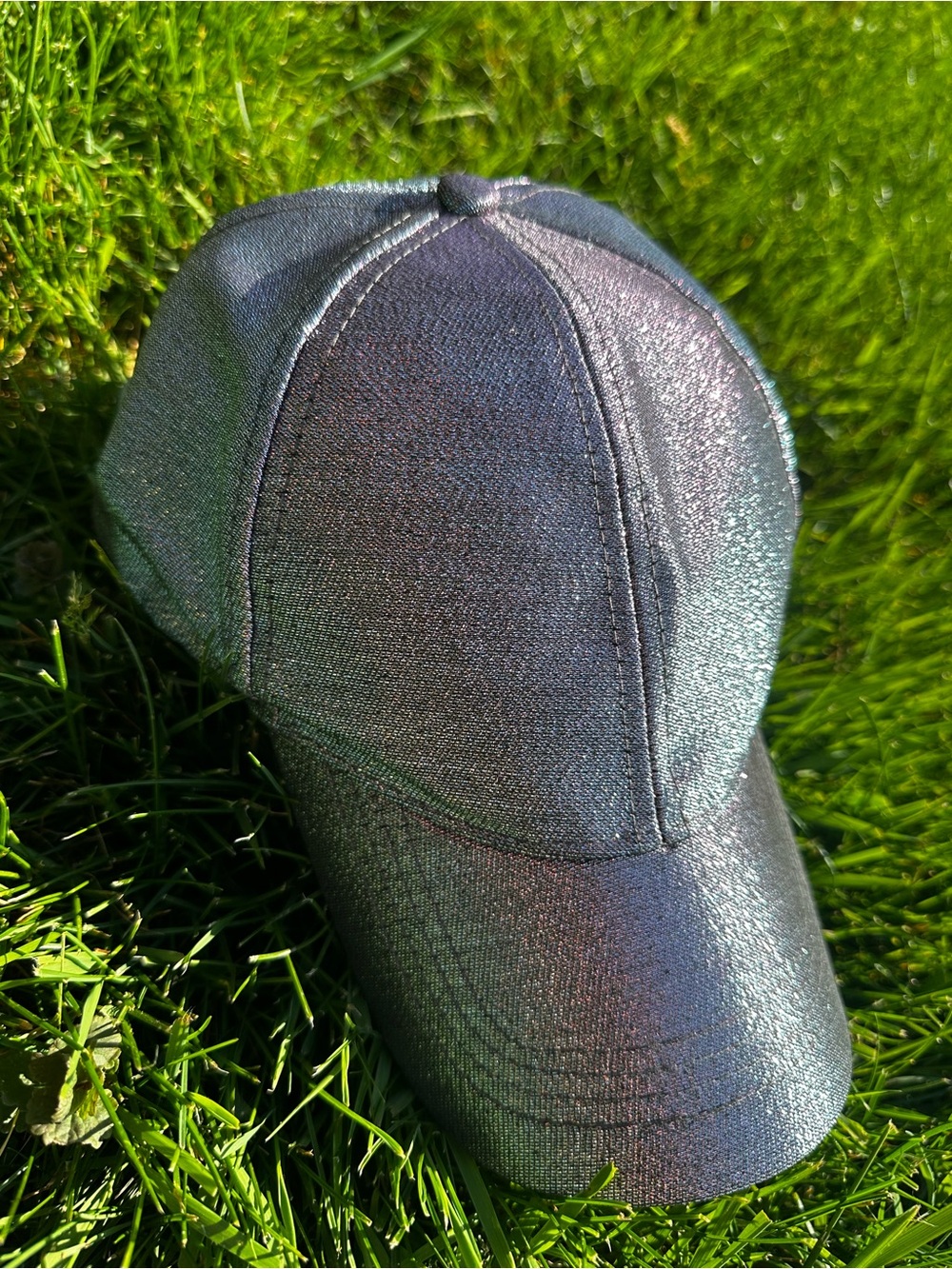 Iridescent Silver Baseball Cap